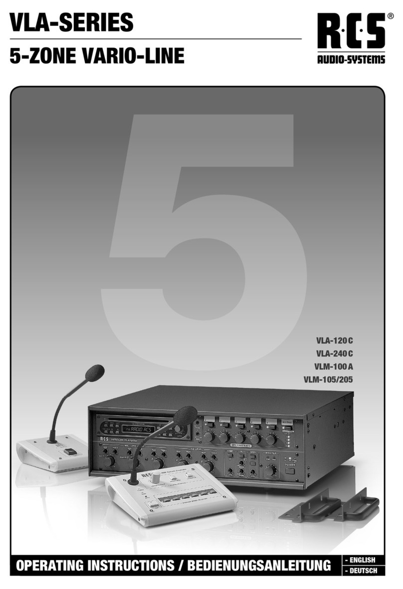 RCS AUDIO-SYSTEMS VLA-120C operating instructions