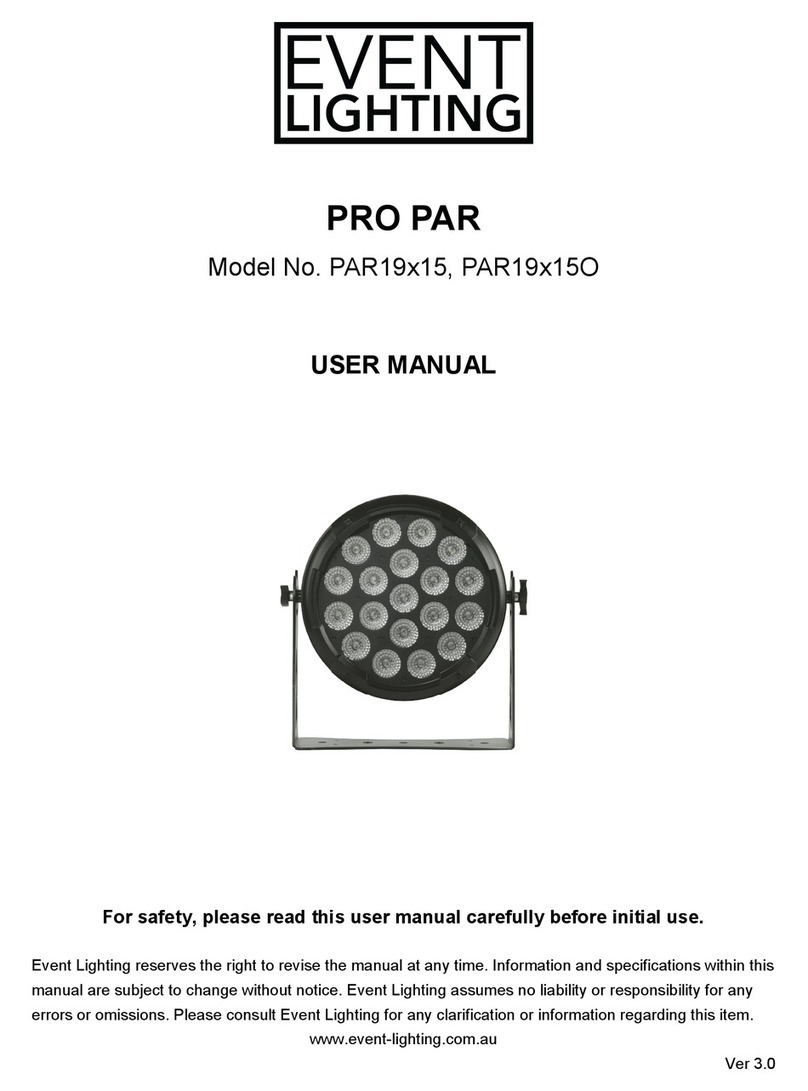 Event Lighting PRO PAR19x15 user manual