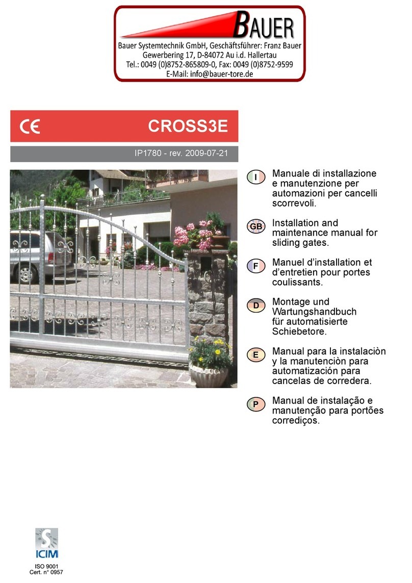 Bauer CROSS3E Installation and maintenance manual