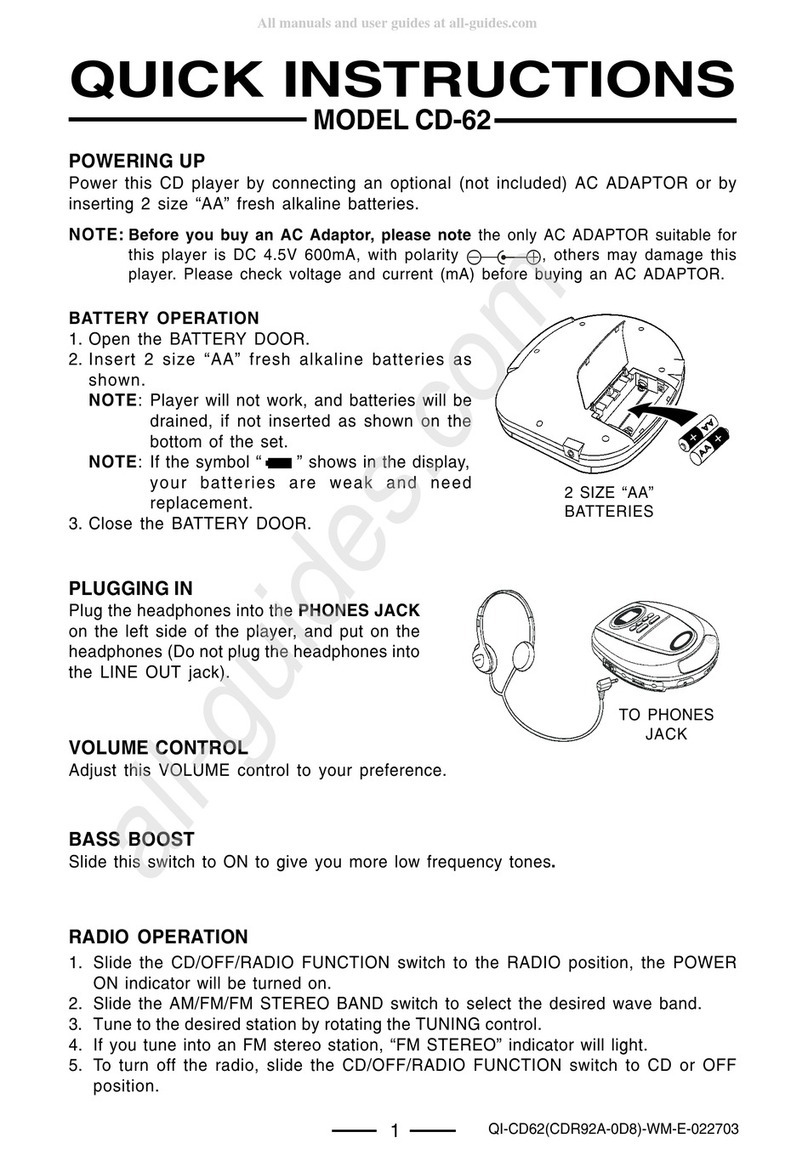 Lenoxx Durabrand CD-62 Operator's manual