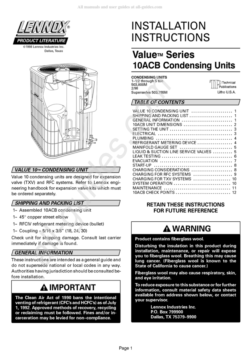 Lennox Value Series User manual