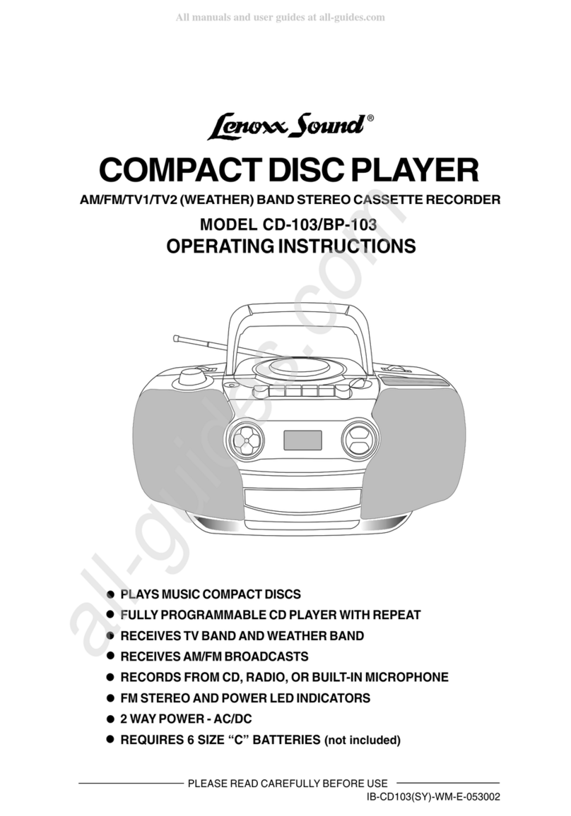 Lenoxx Sound CD-103 operating instructions