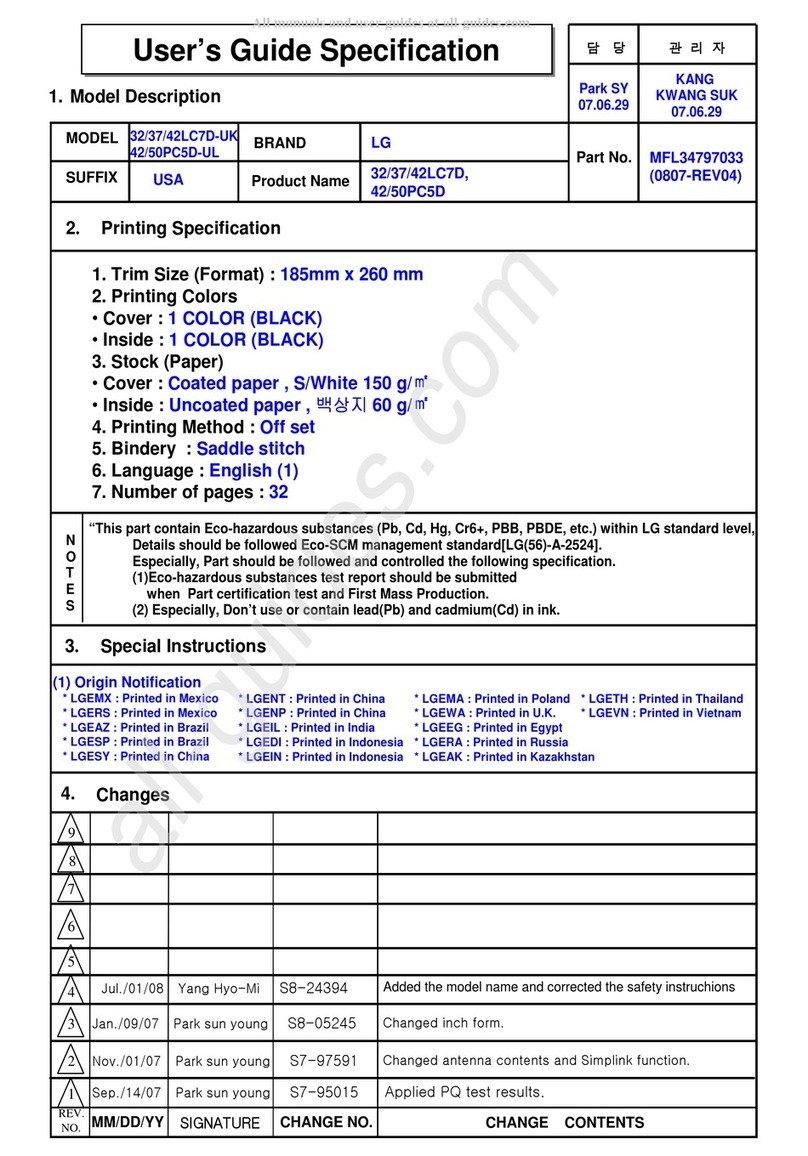 LG 42PC5D Series User manual