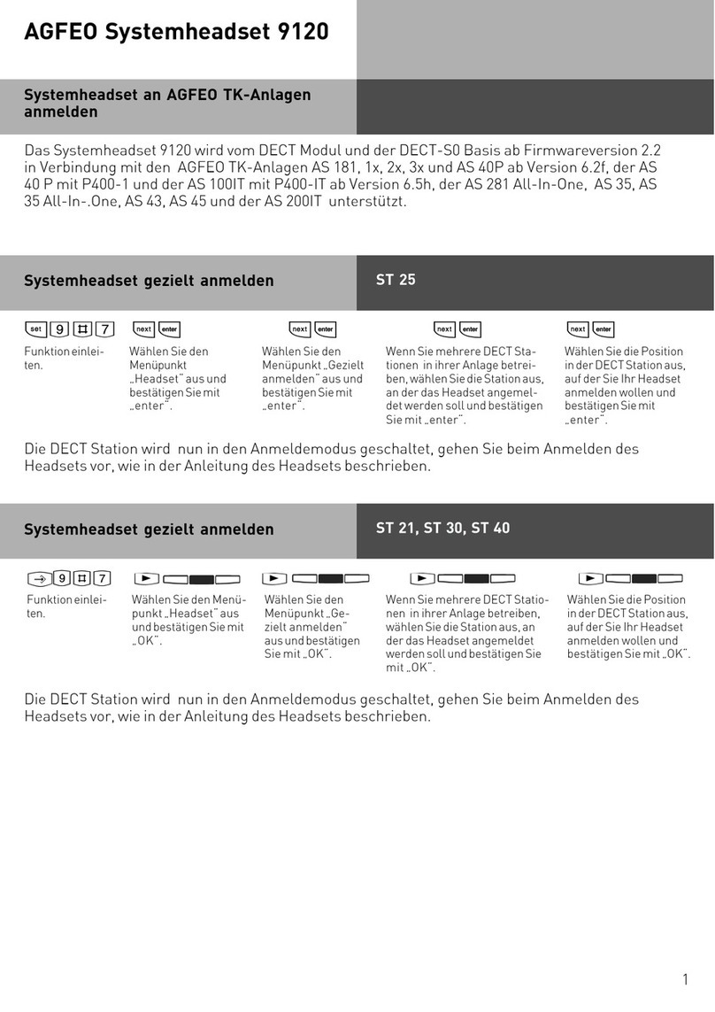AGFEO Systemheadset 9120 quick start guide