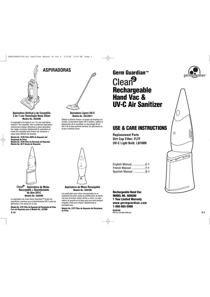 Guardian Germ Guardian Clean2 GGH200 Quick reference guide