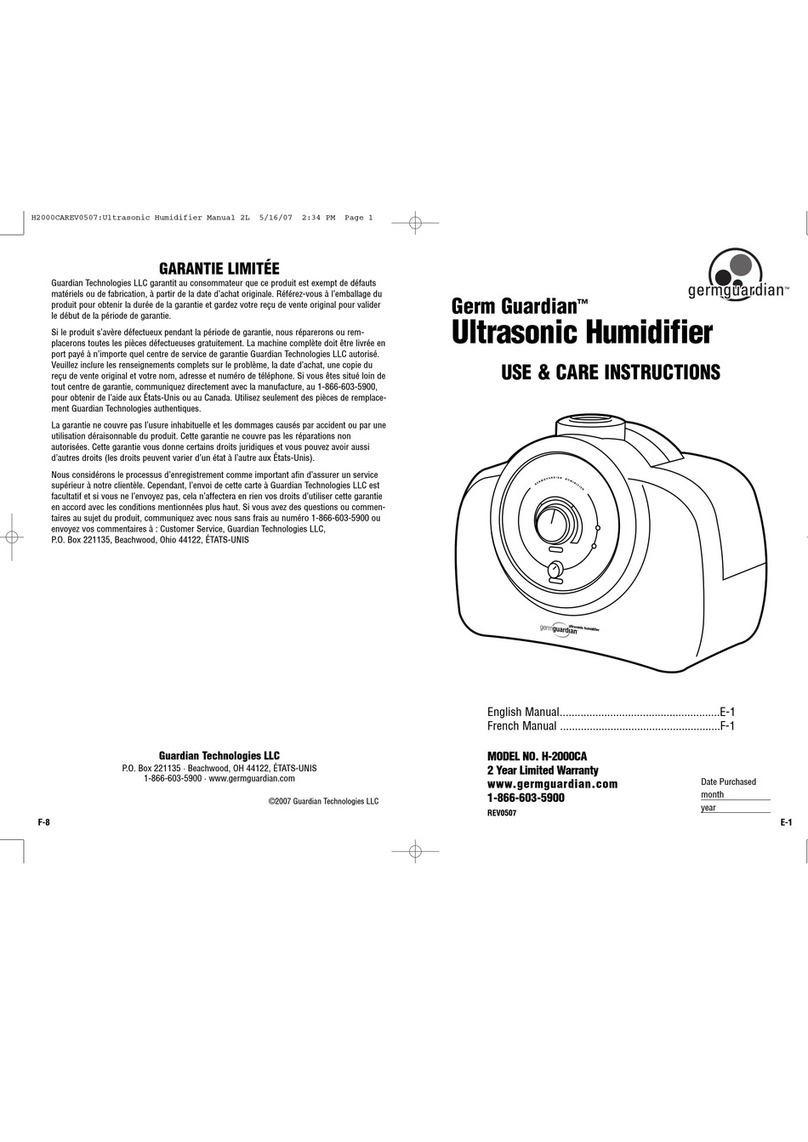 Guardian Germ Guardian H-2000CA Quick reference guide