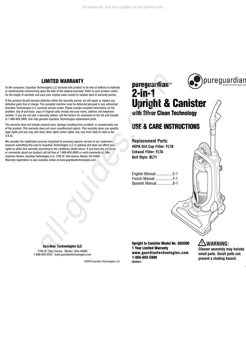 Guardian Pureguardian GGU300 Use & care instructions