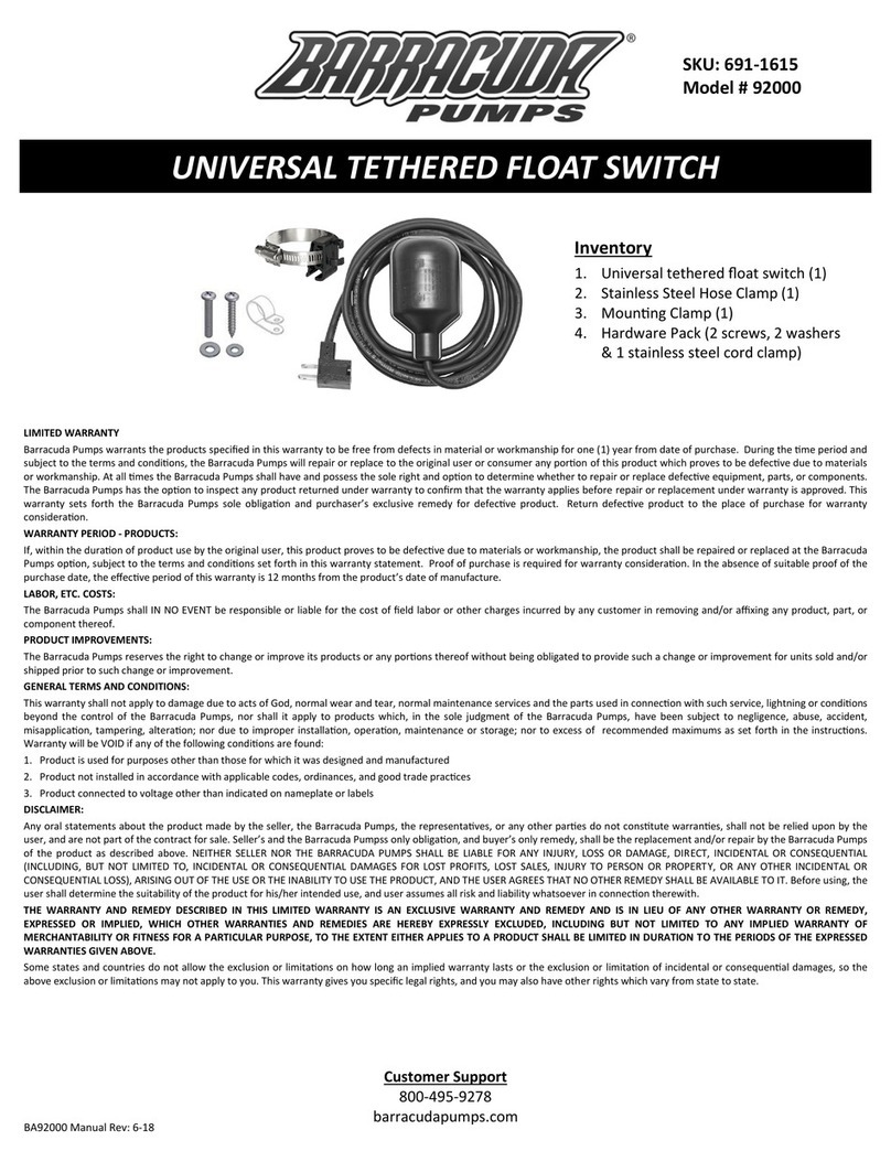 Barracuda PUMPS 92000 manual