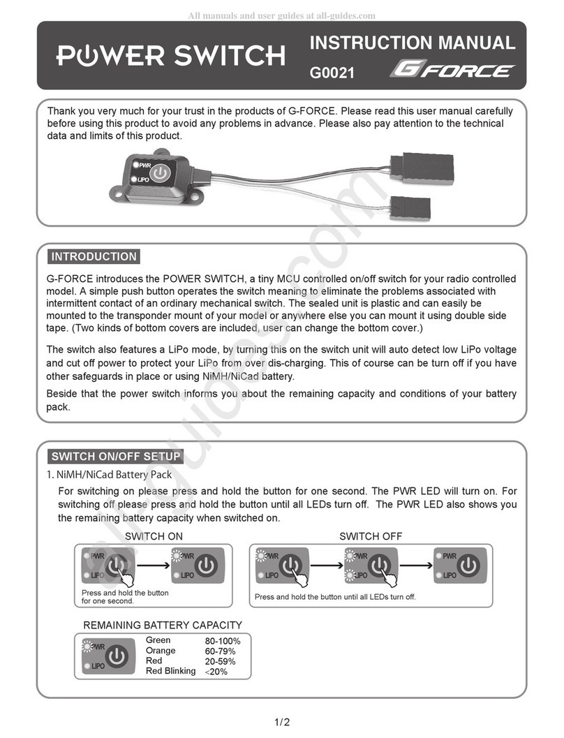 G-Force Power Switch G0021 instruction manual