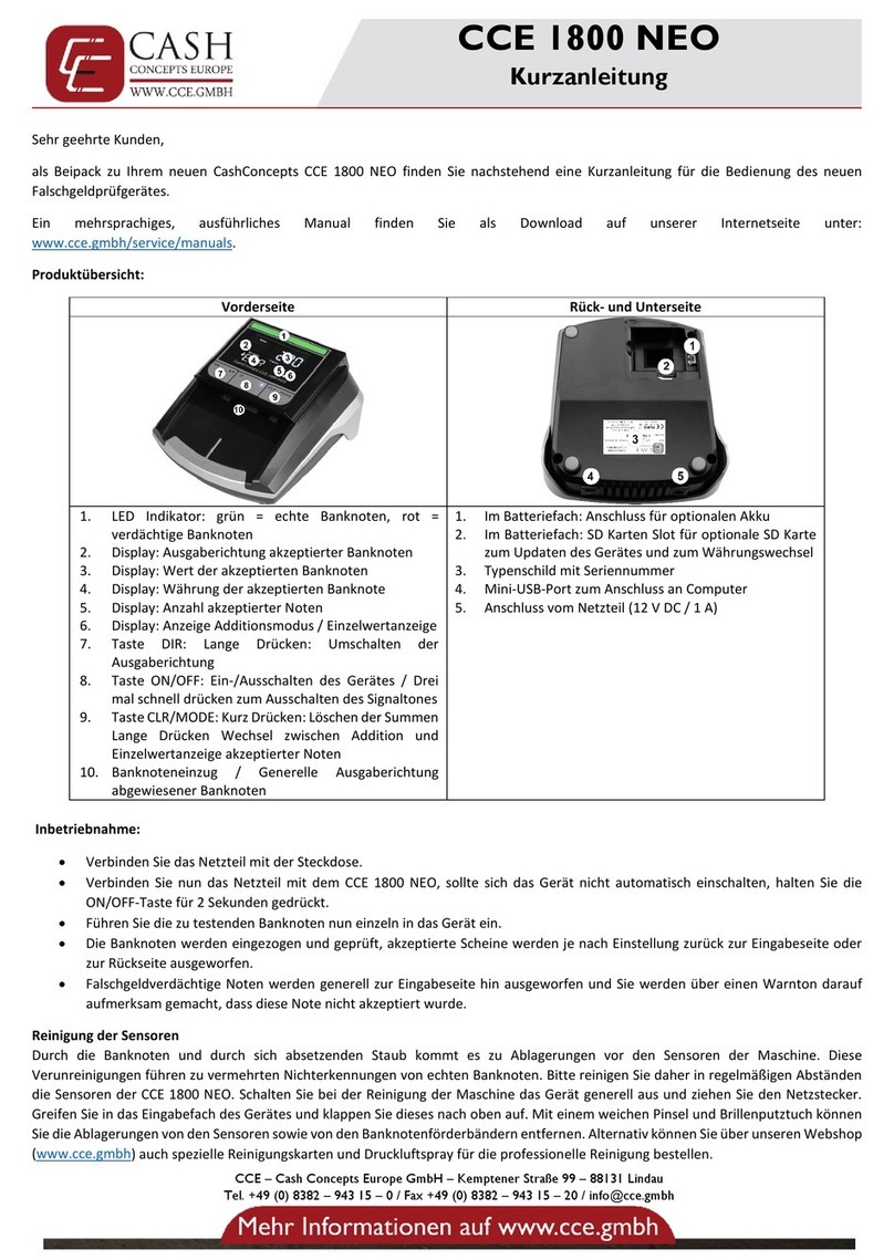CashConcepts CCE 1800 NEO How to use