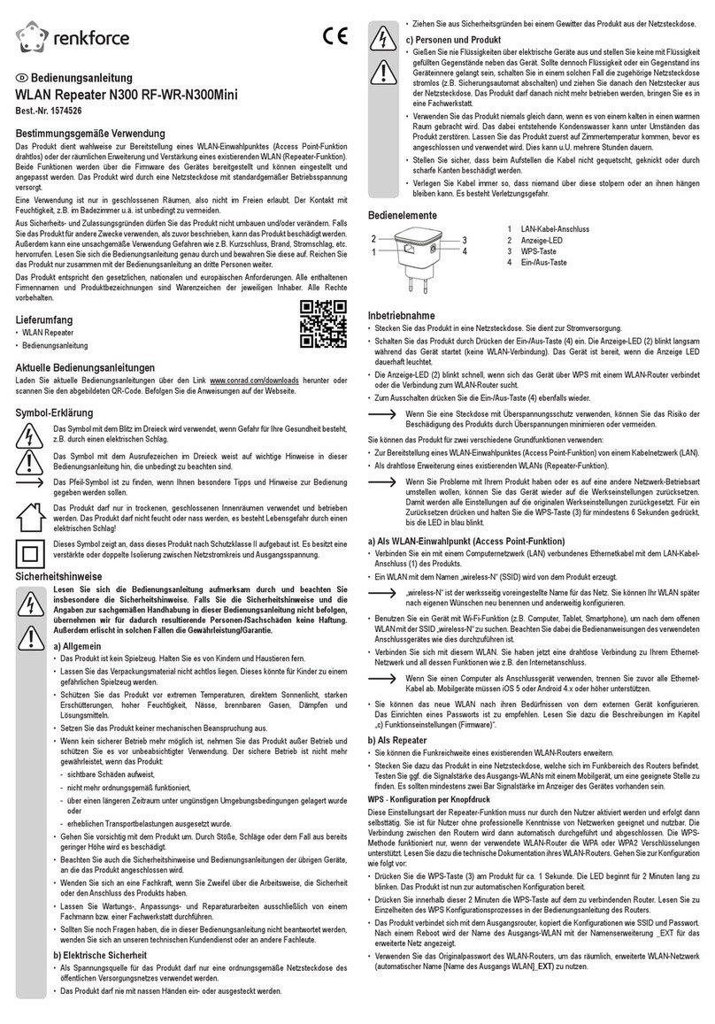 Renkforce RF-WR-N300Mini operating instructions