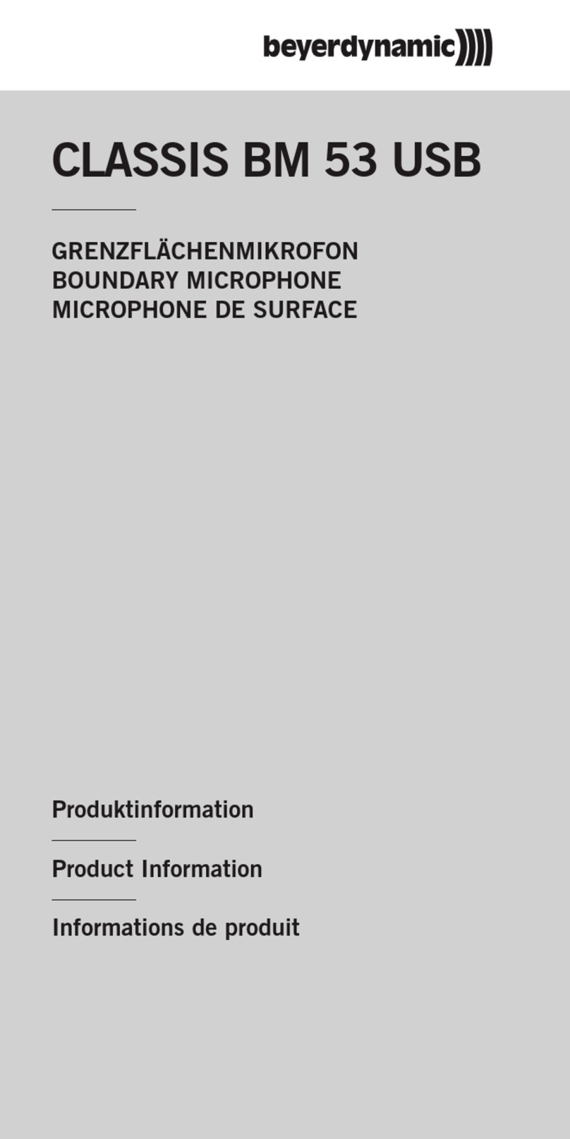 Beyerdynamic CLASSIS BM 53 USB User manual