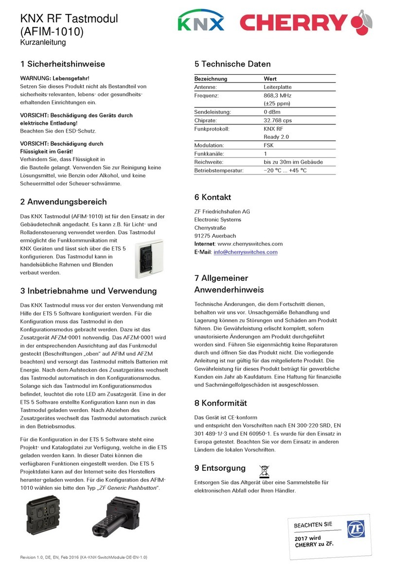 Cherry KNX RF quick start guide