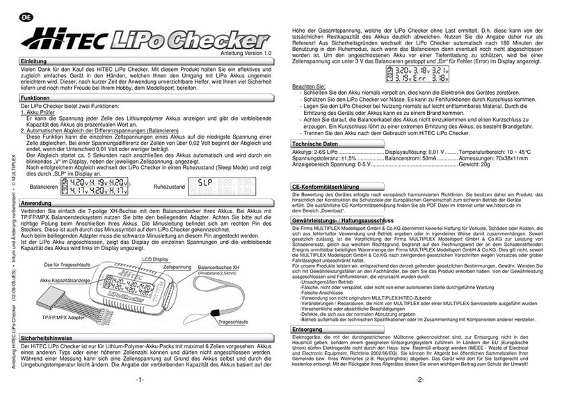 Hi-Tec LiPo Checker quick start guide