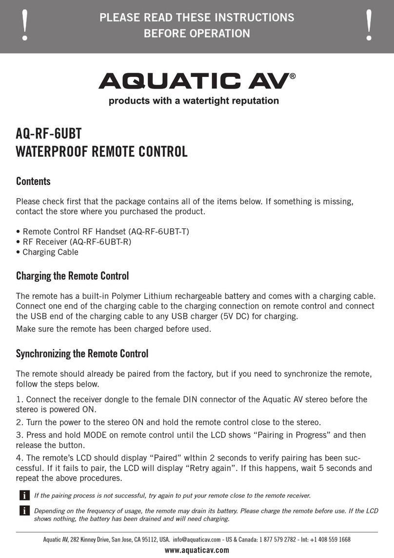 Aquatic AQ-RF-6UBT Series instructions