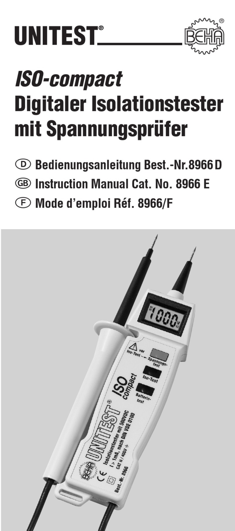 Unitest ISO-compact 8966 E User manual
