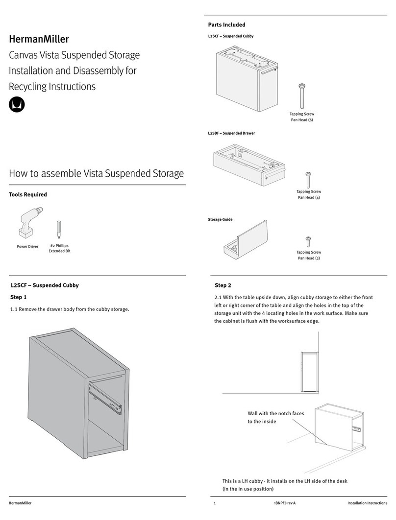 Herman Miller Canvas Vista Installation and Disassembly for Recycling Instructions