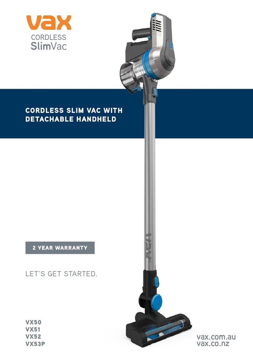 Vax SlimVac VX50 Installation instructions