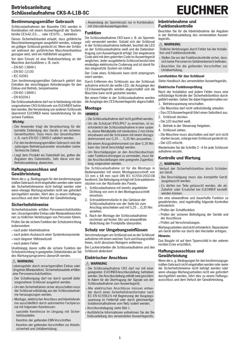 EUCHNER CKS-A-L1B-SC operating instructions