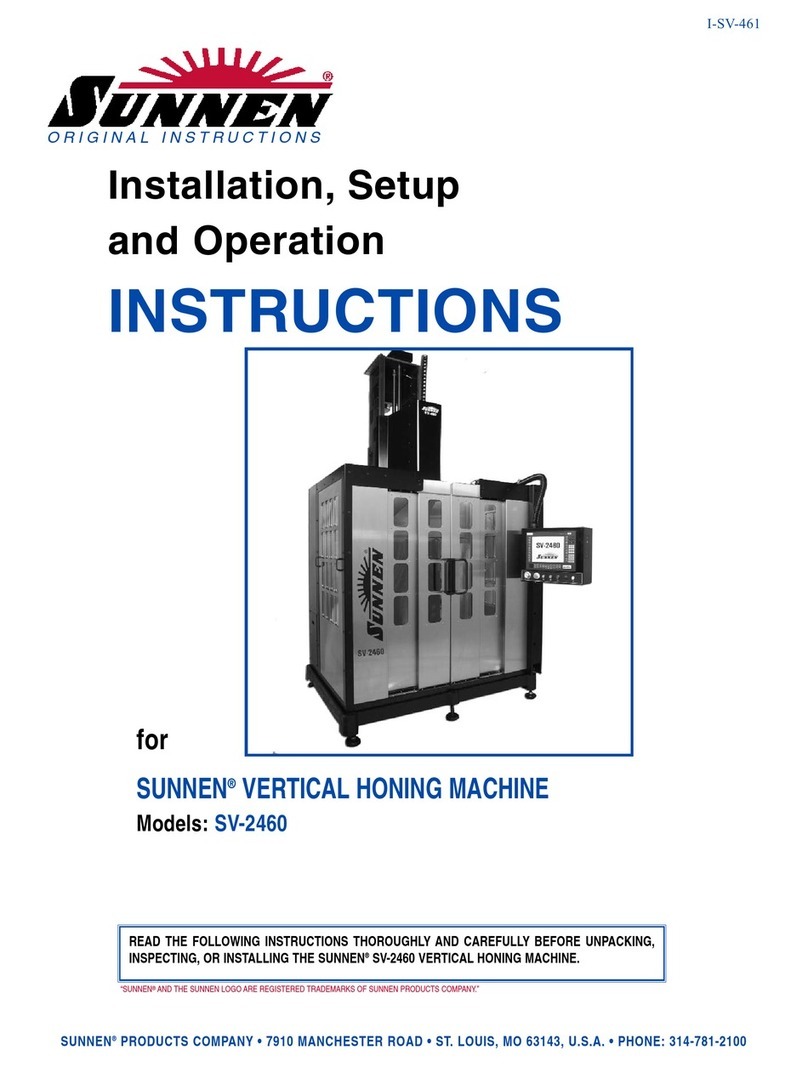 Sunnen SV-2460 Installation, setup and operation instructions