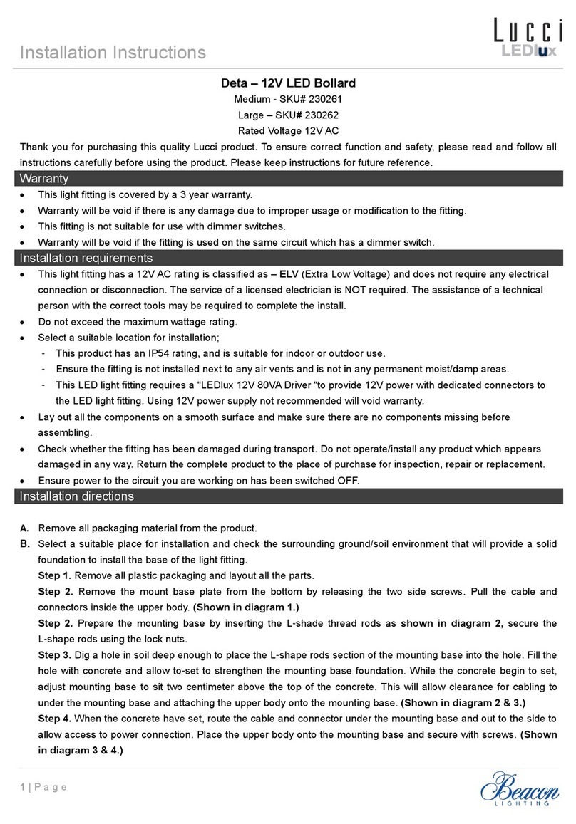 Beacon Lighting Lucci LEDLux Deta installation instructions