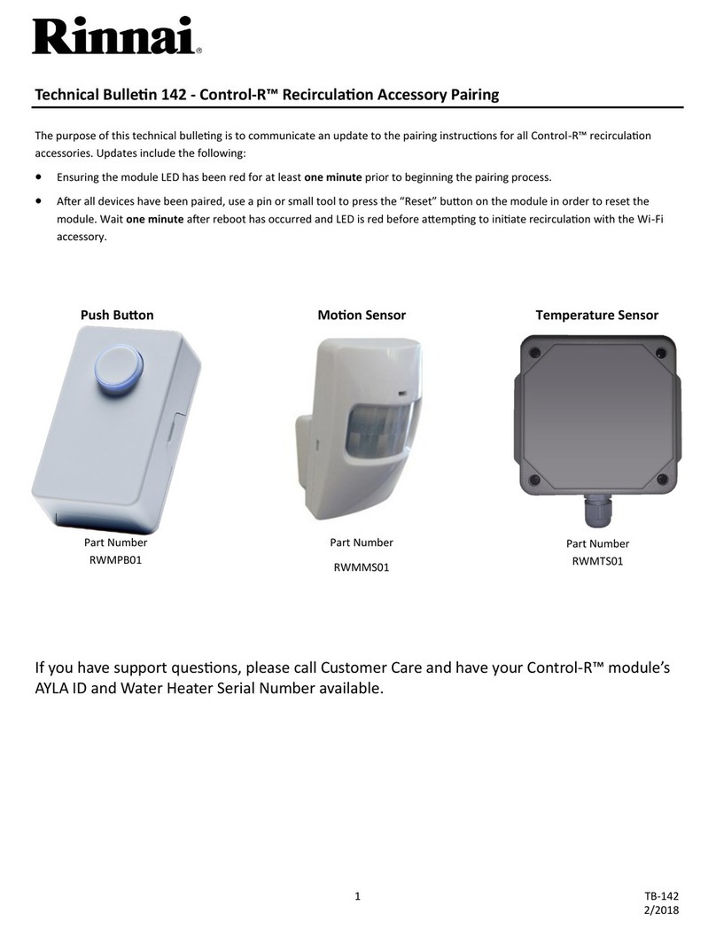 Rinnai Control-R Series Technical bulletin