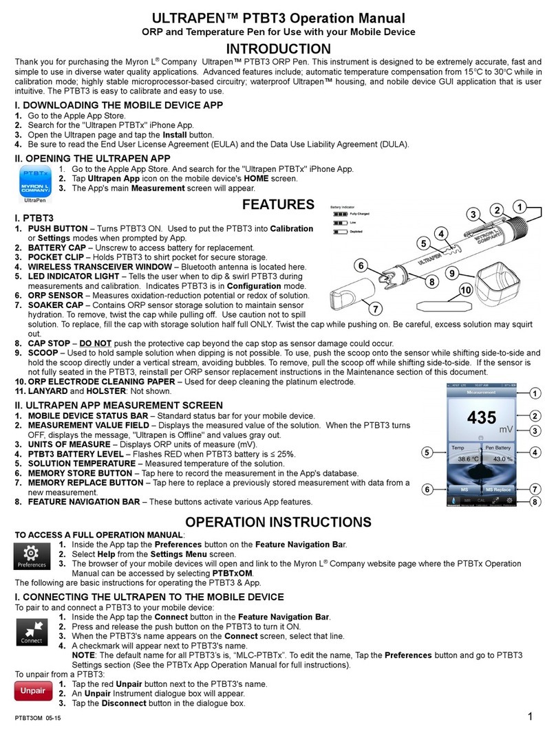 Myron L ULTRAPEN PTBT3 Operation manual