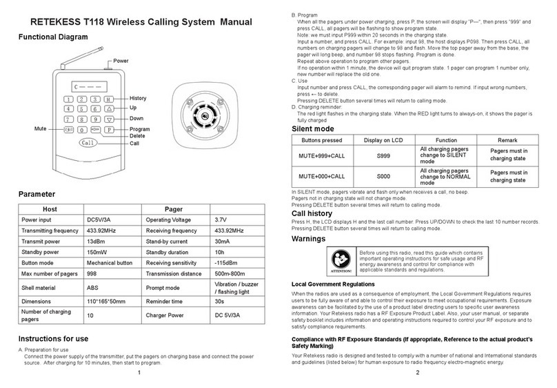 Retekess T118 User manual