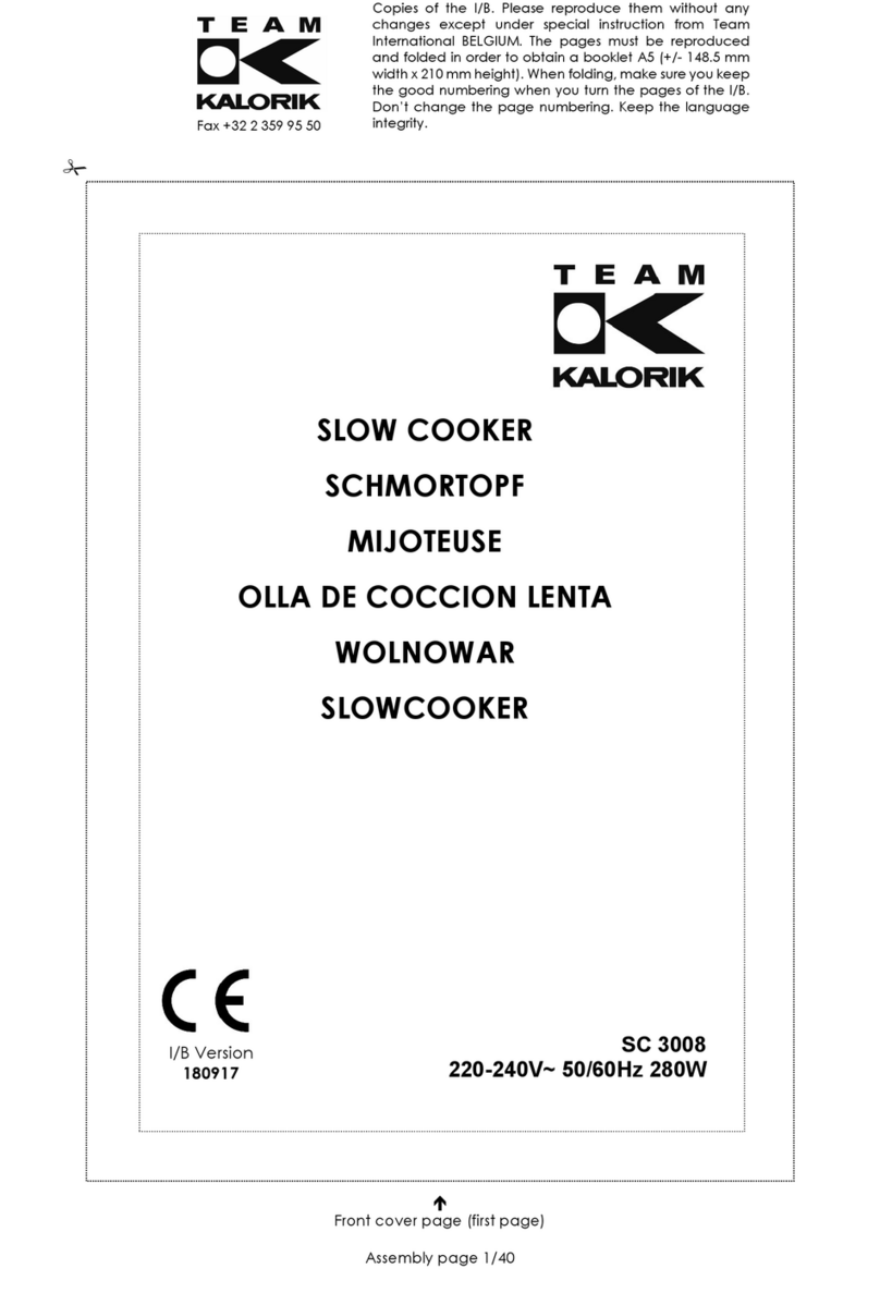 Team Kalorik SC 3008 manual