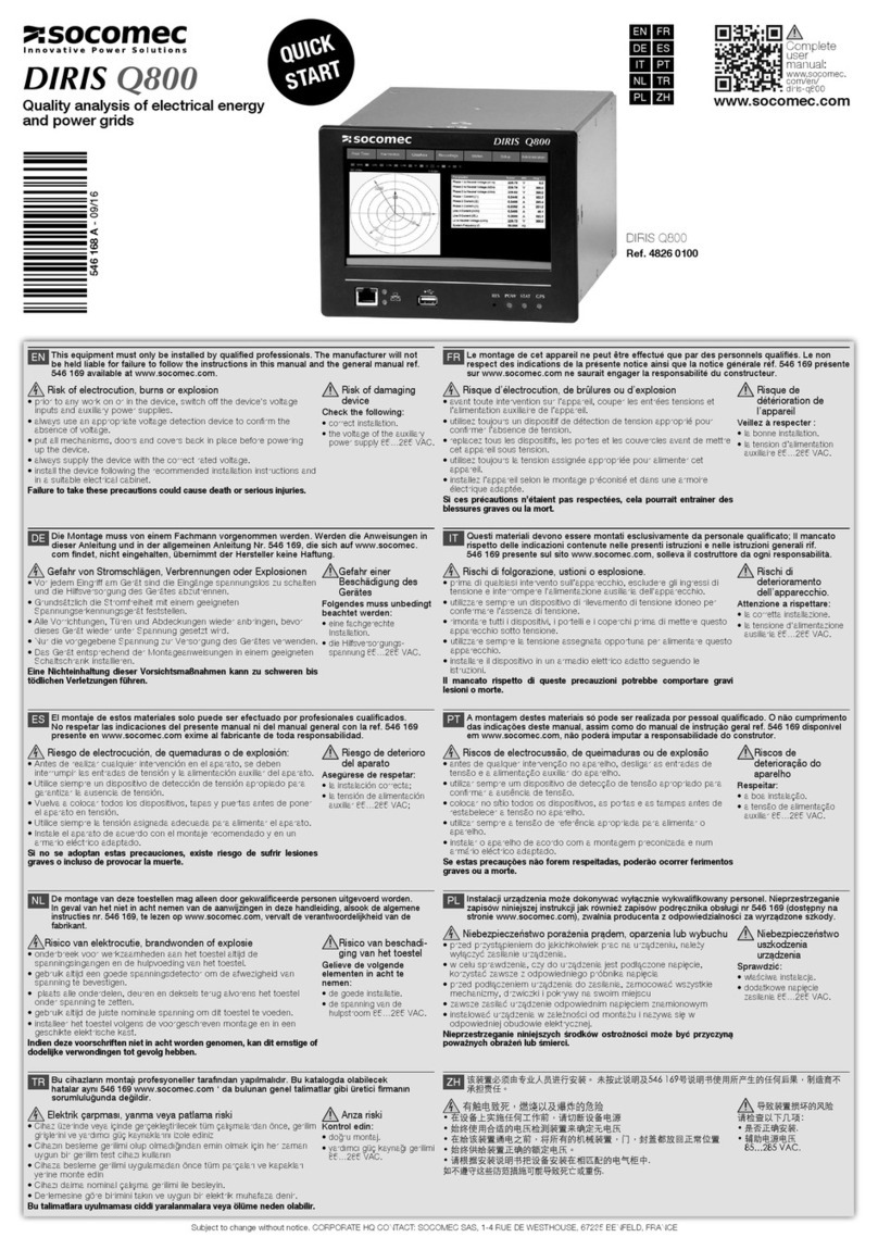 socomec DIRIS Q800 User manual