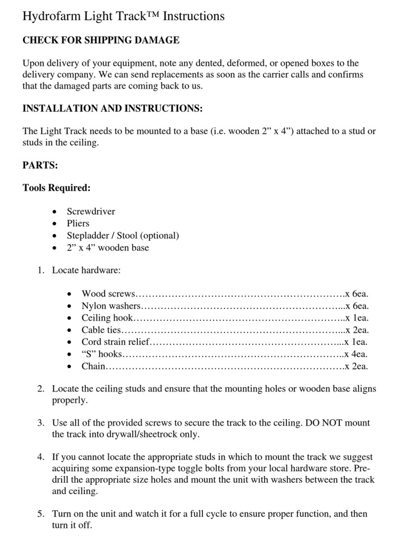 Hydrofarm Light Track instructions