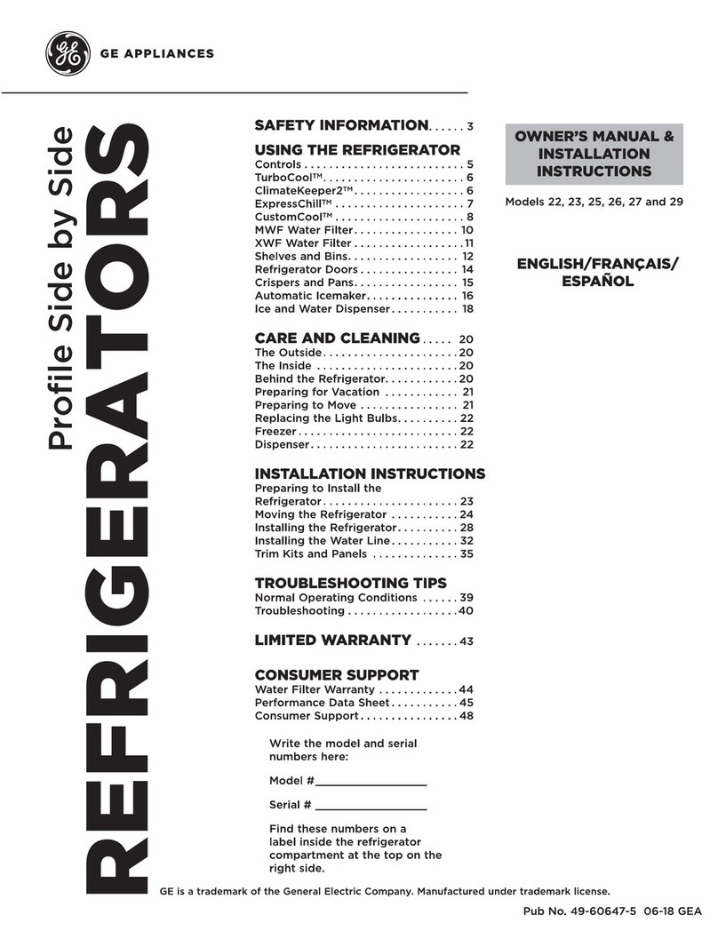 GE SIDE-BY-SIDE REFRIRATOR 22 Repair manual