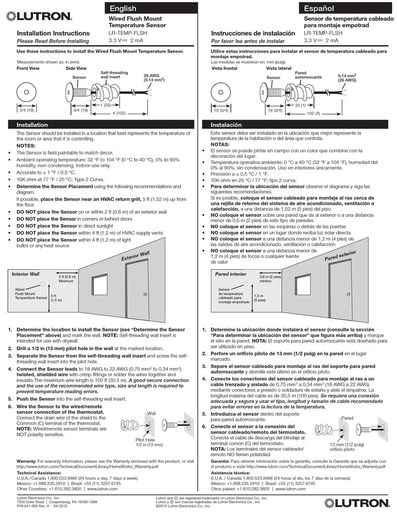 Lutron Electronics LR-TEMP-FLSH User manual