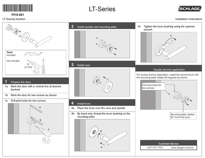 Schlage LT Series installation instructions Schlage LT Series installation instructions