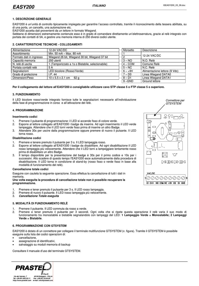 PRASTEL EASY200 quick start guide