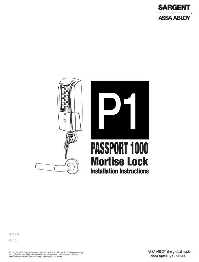Assa Abloy Sargent PASSPORT 1000 P1 installation instructions