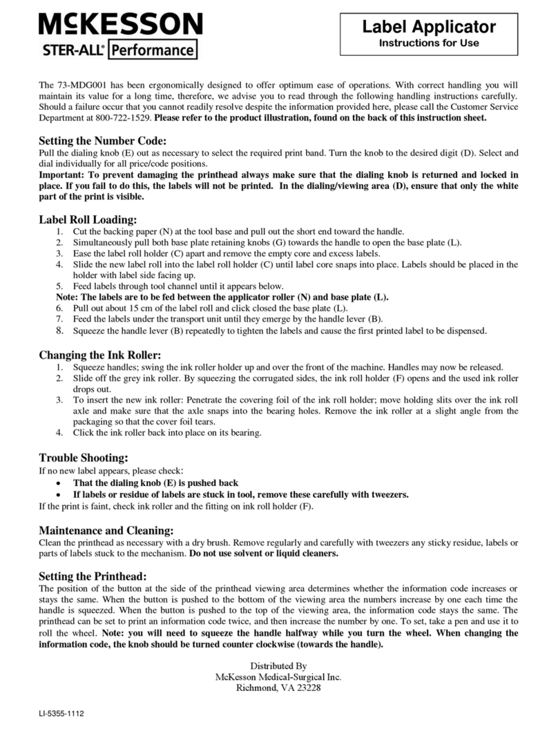 McKesson 73-MDG001 Instructions for use