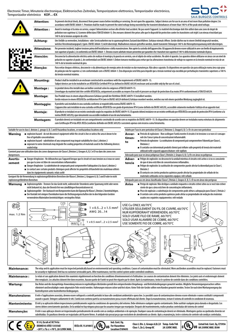 SBC KOP EX Series instructions
