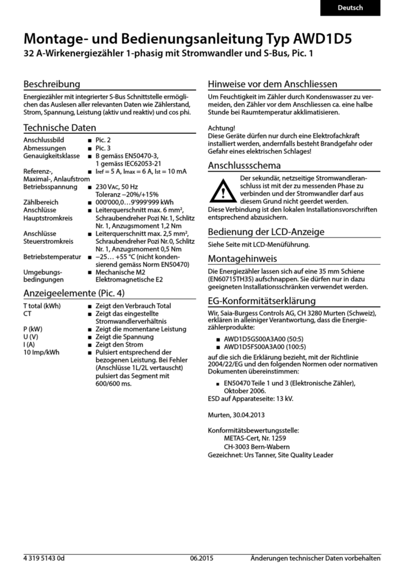 SBC Saia PCD AWD1D5 User manual