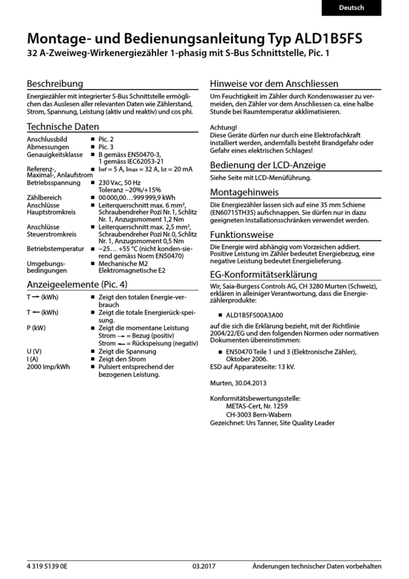 SBC Saia PCD ALD1B5FS User manual