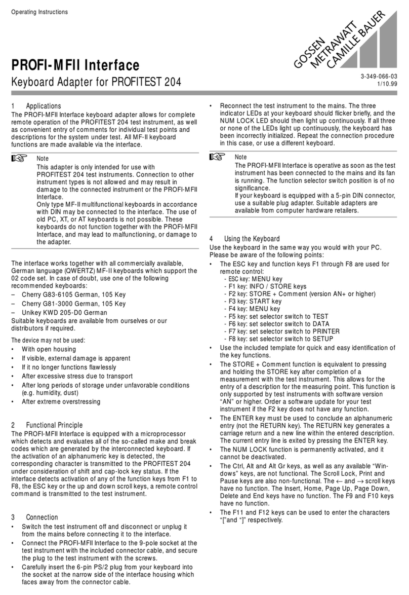 Gossen MetraWatt PROFI-MFII operating instructions