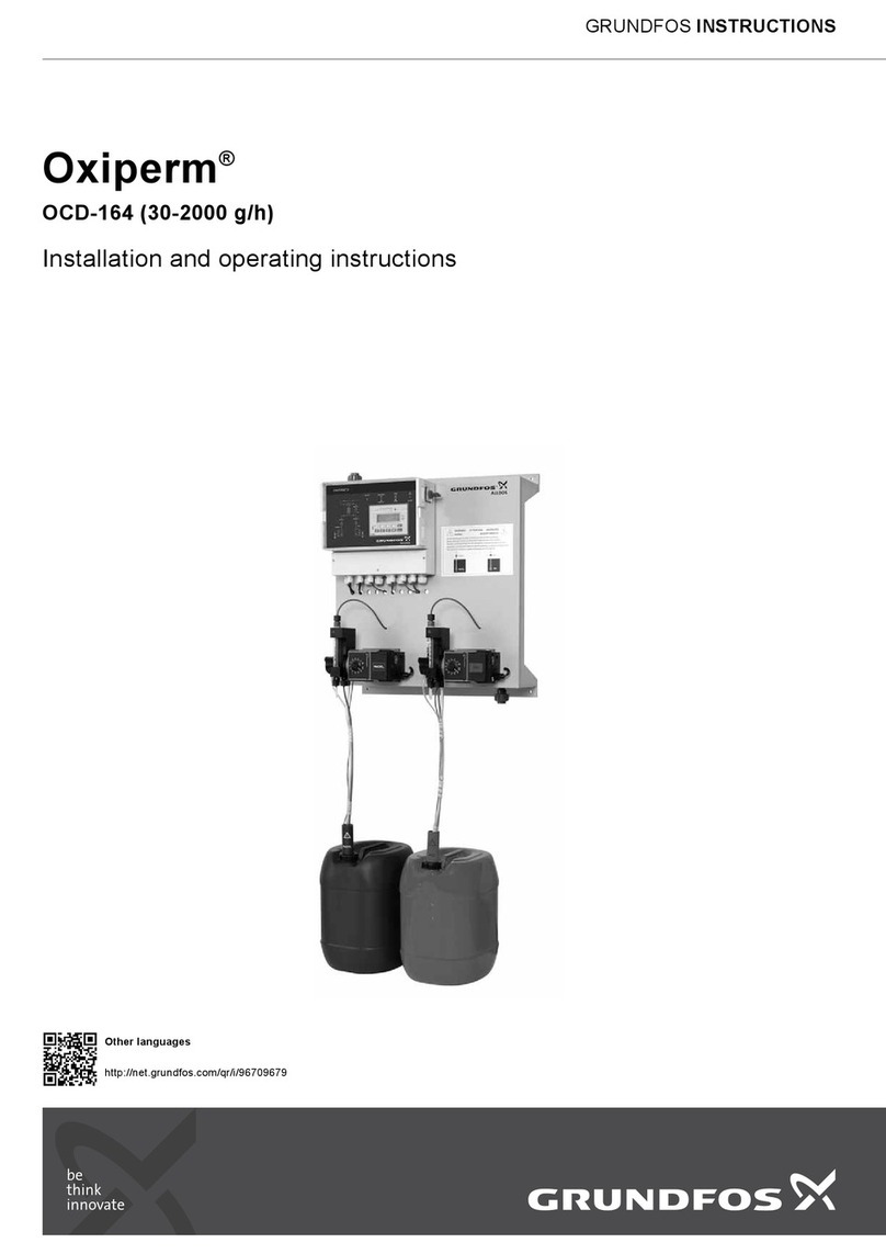 Grundfos Oxiperm OCD-164 Installation and operating instructions