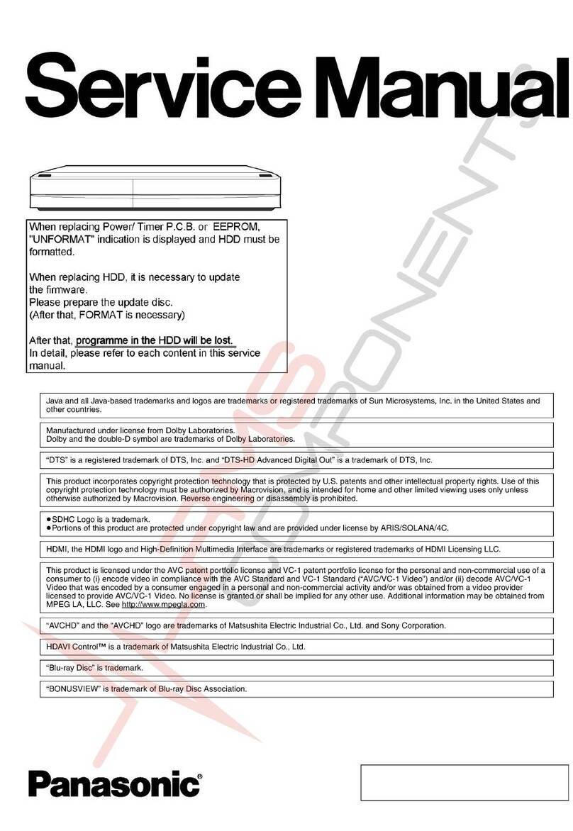 Panasonic DMR-BW500G Service manual