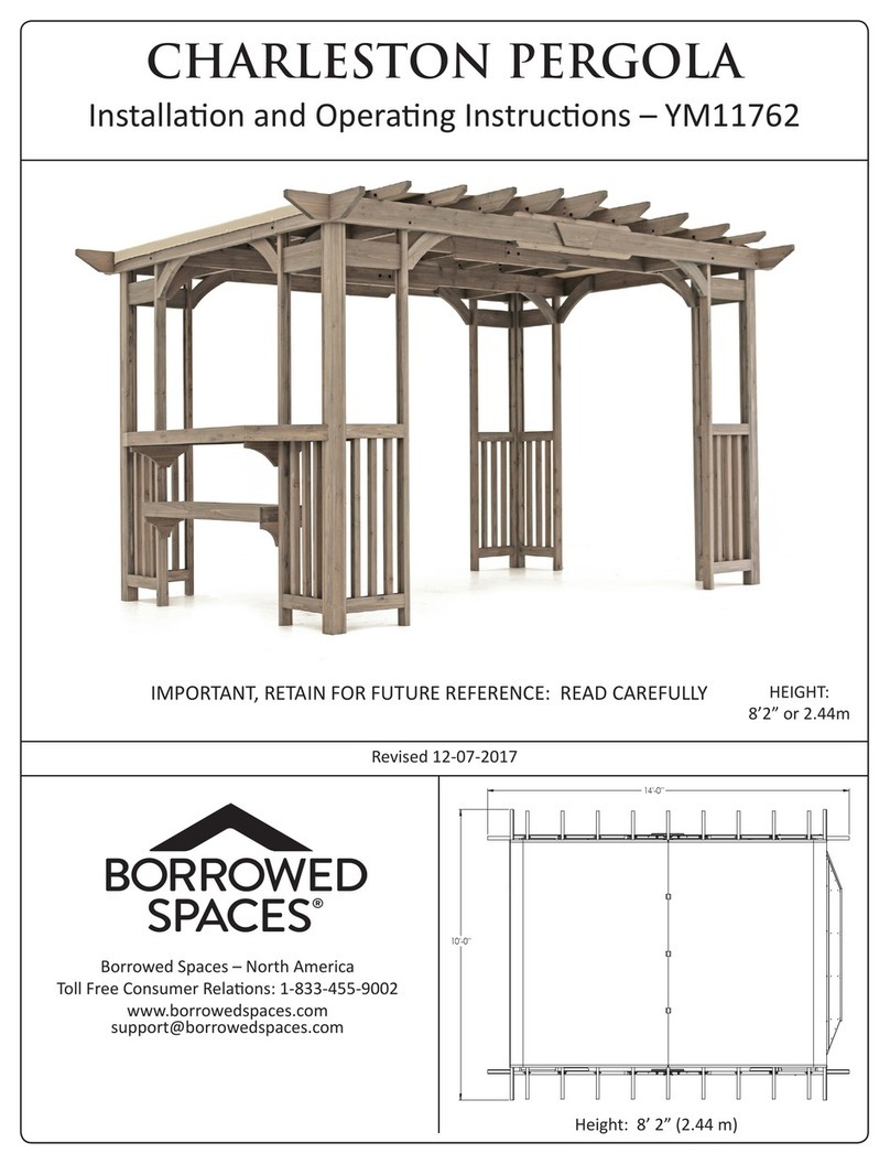 Borrowed Spaces CHARLESTON PERGOLA YM11762 Installation and operating instructions Borrowed Spaces CHARLESTON PERGOLA YM11762 Installation and operating instructions