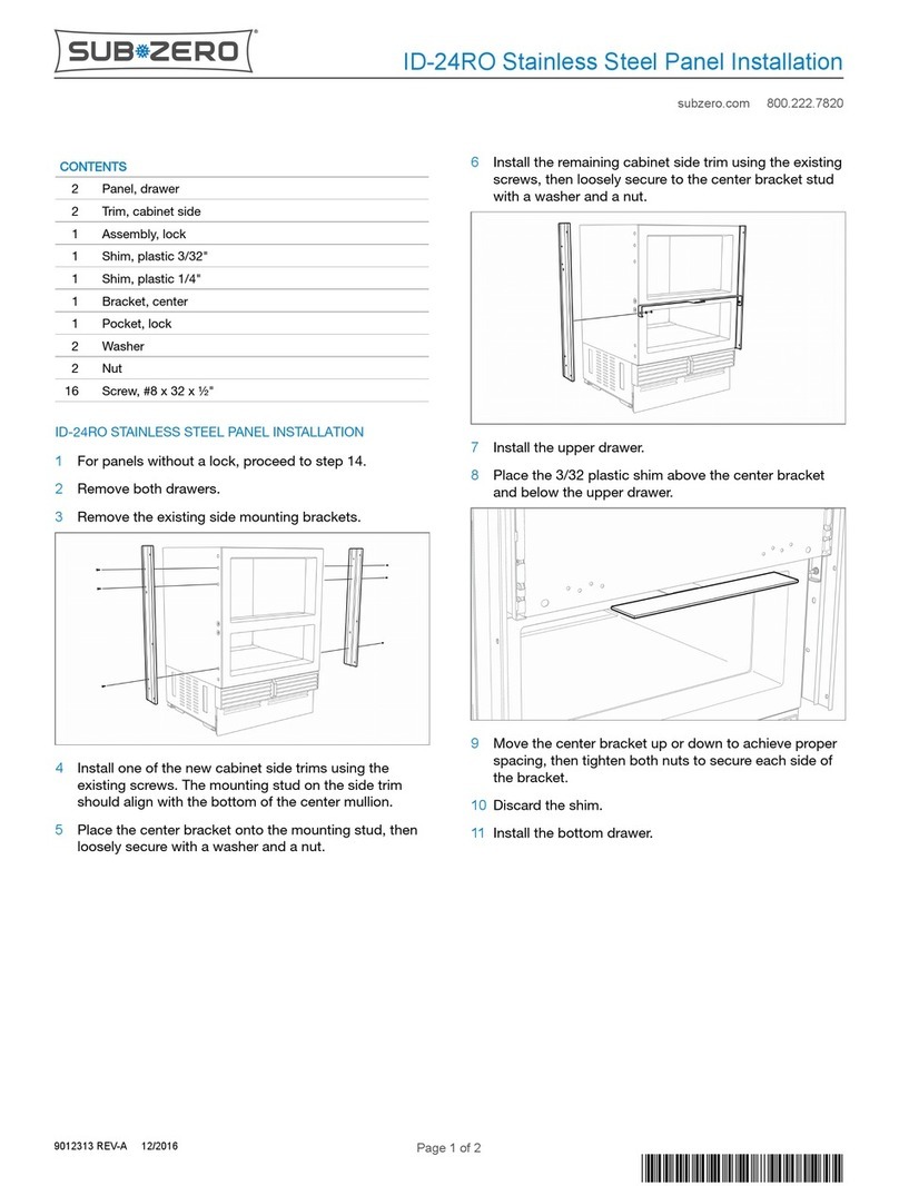 Sub-Zero ID-24RO installation manual
