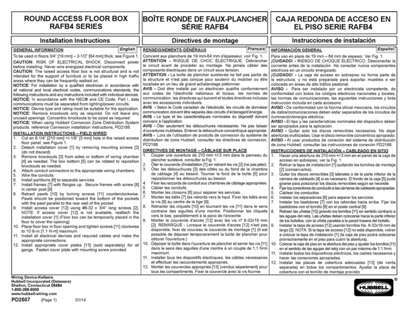 Hubbell RAFB4 Series installation instructions Hubbell RAFB4 Series installation instructions