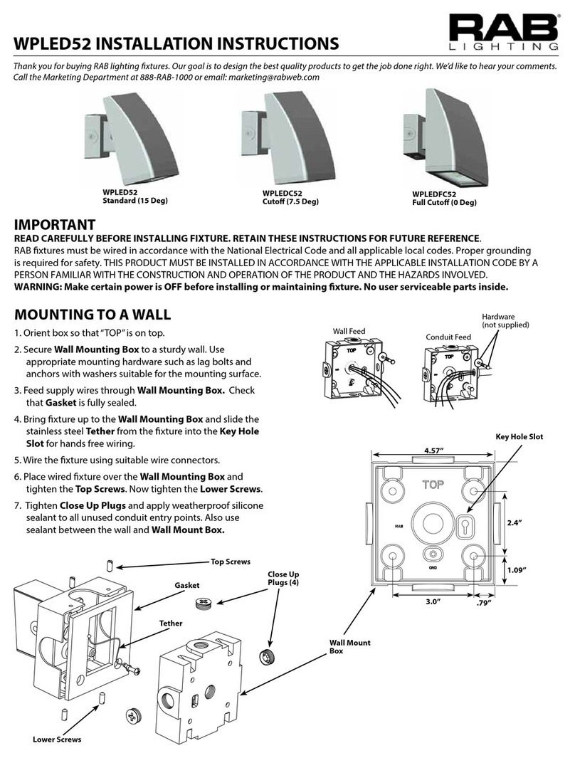 RAB Lighting WPLED52 installation instructions RAB Lighting WPLED52 installation instructions