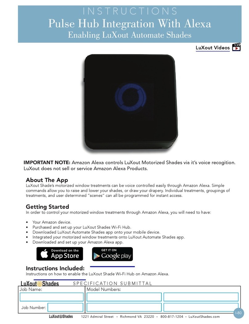 LuXout Shades Pulse Hub User manual