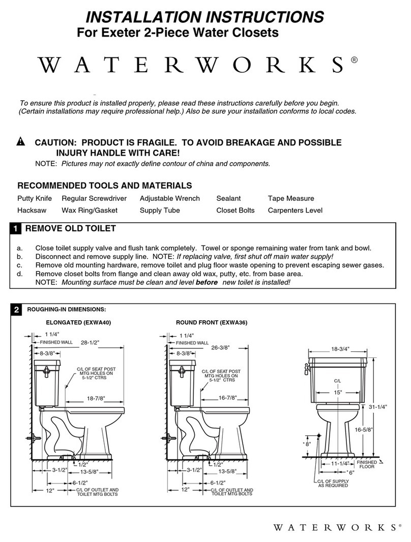 Waterworks Exeter Series installation instructions Waterworks Exeter Series installation instructions