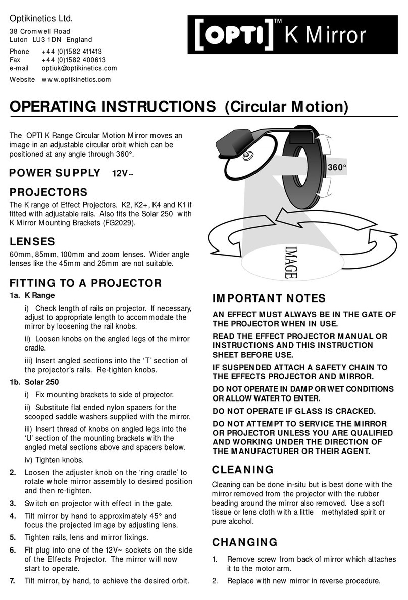 OPTI Kinetics OPTI K operating instructions